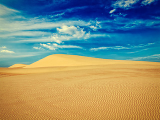 Image showing White sand dunes on sunrise, Mui Ne, Vietnam