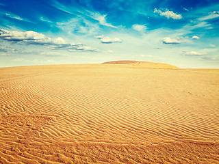 Image showing White sand dunes on sunrise, Mui Ne, Vietnam