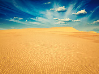 Image showing White sand dunes on sunrise, Mui Ne, Vietnam