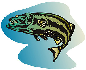 Image showing Bass woodcut style