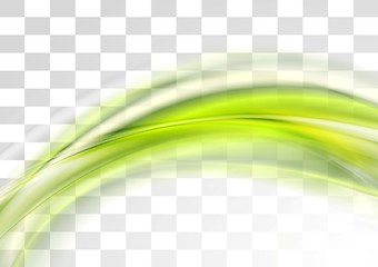 Image showing Green smooth blurred transparent waves