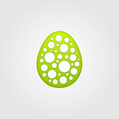 Image showing Abstract green grey Easter egg vector background