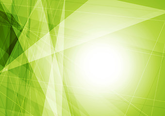 Image showing Bright green geometric shapes tech background