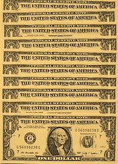 Image showing Dollar notes 1 Dollar - vintage