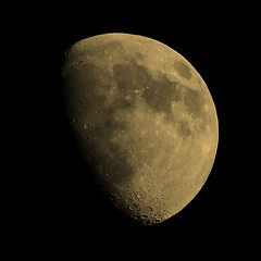 Image showing Gibbous moon sepia