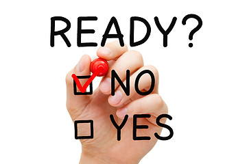 Image showing Ready No Yes Check Mark Concept