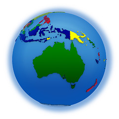 Image showing Australia on political model of Earth