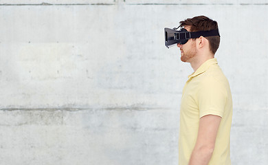 Image showing man in virtual reality headset or 3d glasses