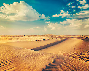 Image showing Sand dunes in desert