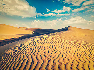 Image showing Sand dunes in desert