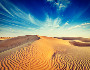 Image showing Sand dunes in desert