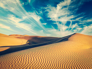 Image showing Sand dunes in desert