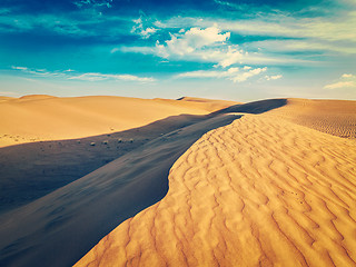 Image showing Sand dunes in desert