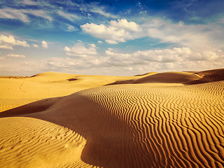 Image showing Sand dunes in desert