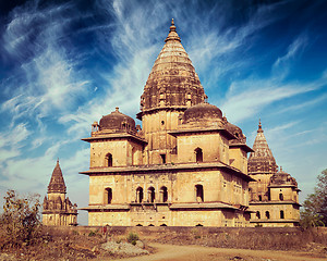 Image showing Royal cenotaphs of Orchha, India