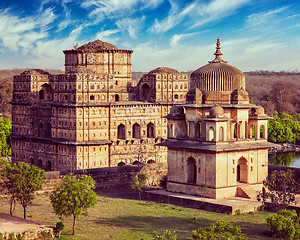 Image showing Royal cenotaphs of Orchha, India