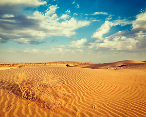 Image showing Dunes of Thar Desert, Rajasthan, India