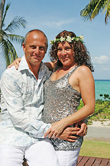 Image showing Couple in tropical destination.