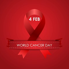 Image showing World Cancer Day background with ribbon