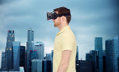 Image showing man in virtual reality headset or 3d glasses