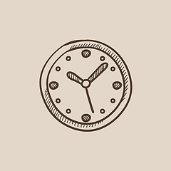 Image showing Wall clock sketch icon.