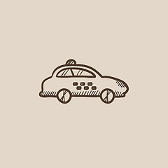 Image showing Taxi car sketch icon.