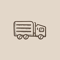 Image showing Delivery truck sketch icon.