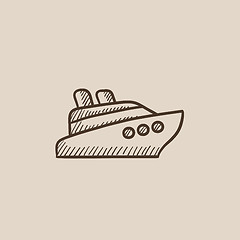 Image showing Cruise ship sketch icon.