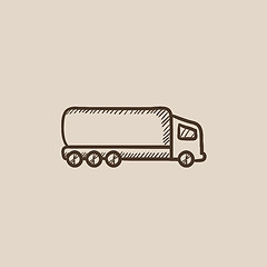 Image showing Delivery truck sketch icon.