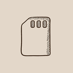 Image showing Sim card sketch icon.