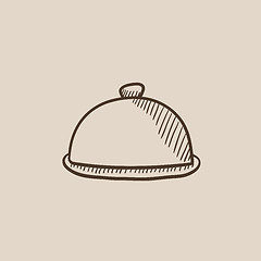 Image showing Restaurant cloche sketch icon.