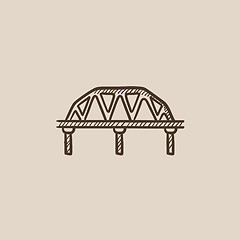 Image showing Rail way bridge sketch icon.