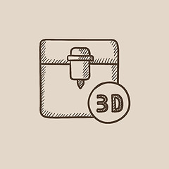 Image showing Tree D printing sketch icon.