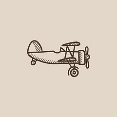 Image showing Propeller plane sketch icon.