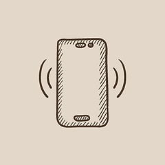 Image showing Vibrating phone sketch icon.