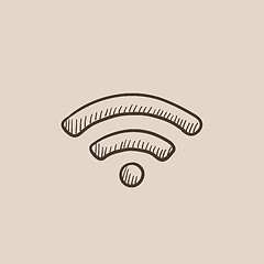 Image showing Wifi sign sketch icon.