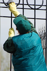 Image showing Fence cleaning