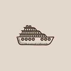 Image showing Cruise ship sketch icon.