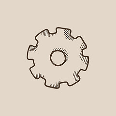 Image showing Gear sketch icon.