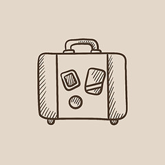 Image showing Suitcase sketch icon.