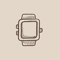 Image showing Smartwatch sketch icon.