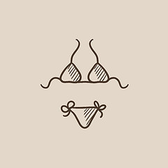 Image showing Swimsuit for women sketch icon.