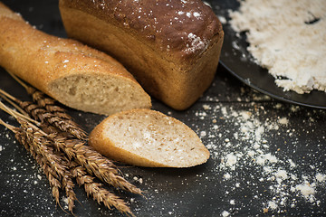 Image showing Bread composition with wheats