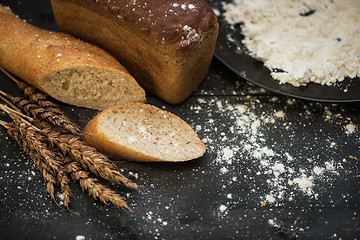 Image showing Bread composition with wheats