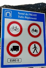 Image showing notice board,frejus tunnel