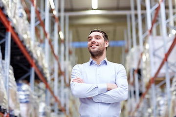 Image showing happy man at warehouse