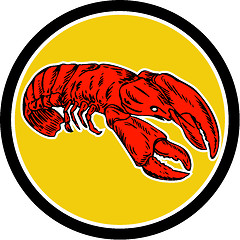 Image showing Red Lobster Circle Retro
