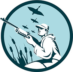 Image showing Duck Hunter Rifle Circle Retro