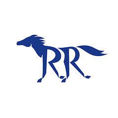 Image showing Blue Horse Silhoutte RR Legs Running Retro