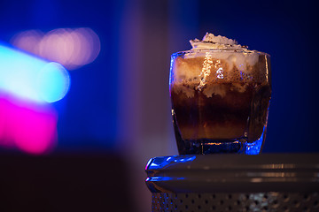 Image showing Latte coffee with bokeh background